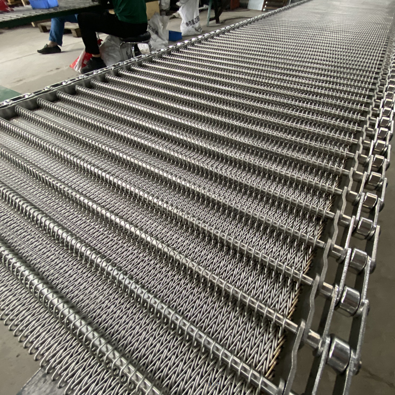 Stål materialprodukter normaliserande ugn mesh bälte